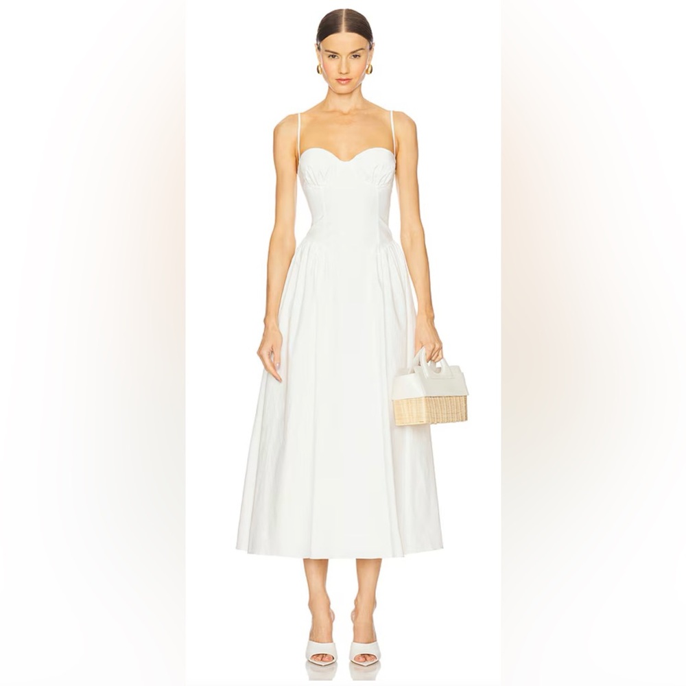 MAJORELLE Serena Midi Dress in White